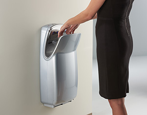 Lifestyle photo VMax hands in hand dryer